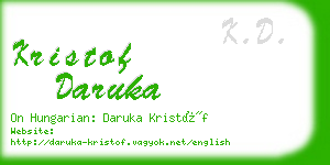 kristof daruka business card